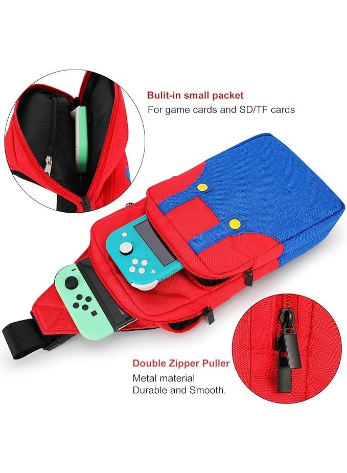 jaexest حقيبة سفر لطيفة واقية لـ Nintendo Switch / Switch Lite / Switch OLED، حقيبة تخزين محمولة مع حاملات ألعاب، غطاء مبطن مقاوم للصدمات للجهاز والإكسسوارات - Image 3